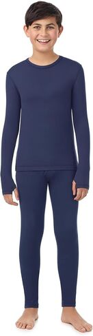 مجموعة Cuddl Duds للأولاد بأكمام طويلة وبنطلون طبقة أساسية حرارية مكونة من قطعتين علوية وسفلية - ماصة للرطوبة in Kuwait