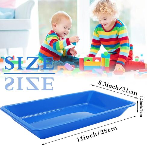 10 Pack Plastic Art Trays: 8 Color Sensory Trays for Kids Crafts & DIY Projects in Kuwait