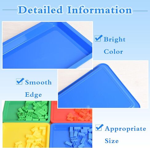 10 Pack Plastic Art Trays: 8 Color Sensory Trays for Kids Crafts & DIY Projects in Kuwait