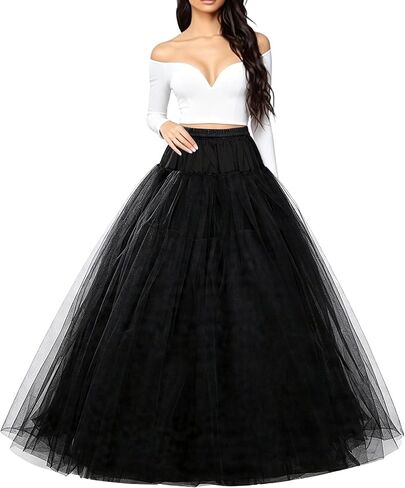 dgdgbaby Hoopless Petticoats Crinoline A-line Slips Underskirt for Bridal Gown Floor Length White in Kuwait