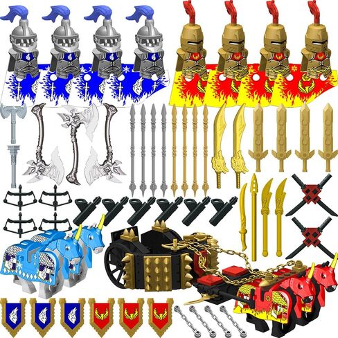 Weapon Pack for Minifigures Accessories Kit Knight Weapons Set Include Horse Carriage Barding Armor Helmet Shield for Ages 5+ Compatible with All Major Brands (Medieval Weapon) in Saudi Arabia