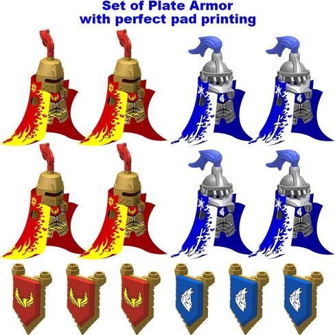 Weapon Pack for Minifigures Accessories Kit Knight Weapons Set Include Horse Carriage Barding Armor Helmet Shield for Ages 5+ Compatible with All Major Brands (Medieval Weapon) in Saudi Arabia