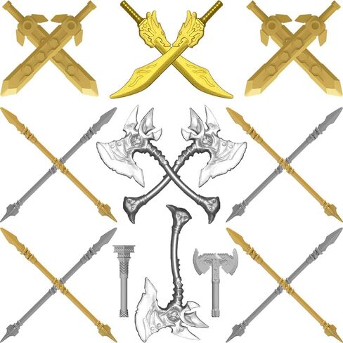 Weapon Pack for Minifigures Accessories Kit Knight Weapons Set Include Horse Carriage Barding Armor Helmet Shield for Ages 5+ Compatible with All Major Brands (Medieval Weapon) in Saudi Arabia