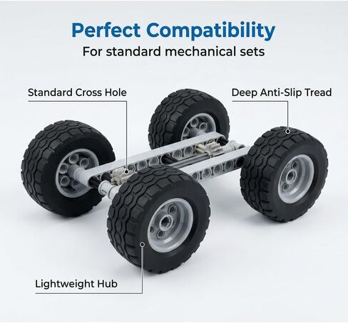 Technic Wheel Tire Set, 62x20mm Tire 43.2x18mm Rim, Compatible with legoes in Saudi Arabia