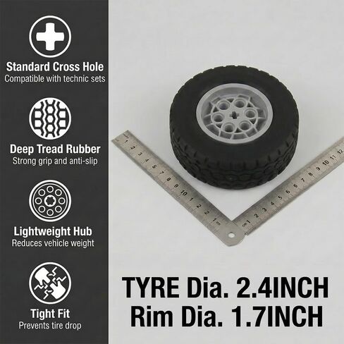 Technic Wheel Tire Set, 62x20mm Tire 43.2x18mm Rim, Compatible with legoes in Saudi Arabia