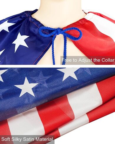 Hikkcos 4th of July زي العلم الأمريكي كيب العلم الأمريكي باندانا النظارات الشمسية الوطنية يوم الاستقلال حفلة الهالوين اكسسوارات وطنية للبالغين متعددة in Kuwait