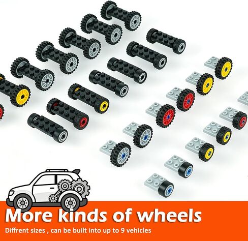 Wheels and Axles Sets Tires Building Blocks Classic Car Parts Accessories in Kuwait