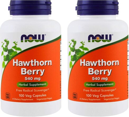 NOW Foods Hawthorn Berry 540 mg, 100 Veg Capsules (Pack of 2) in Kuwait