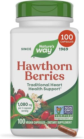 Nature's Way Hawthorn Berries - Traditional Support for Heart Health* - Non-GMO Project Verified - Herbal Supplement - Gluten Free - 180 Vegan Capsules in Kuwait