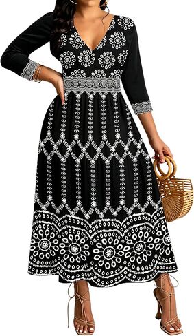 Womens Casual Floral Print Sexy Long Maxi African Dress Clubwear Party Outfits in Kuwait