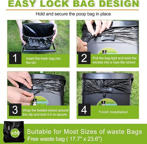 Pooper Scooper Swivel Bin & Rake with 50 Waste Bags, 38" Long Adjustable Handle Dog Poop Scooper for Yard Large Medium Small Dog, Easy to Clean Pet Waste Use on Grass, Dirt, Concrete or Gravel in Saudi Arabia