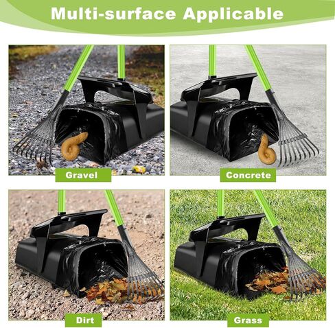 Pooper Scooper Swivel Bin & Rake with 50 Waste Bags, 38" Long Adjustable Handle Dog Poop Scooper for Yard Large Medium Small Dog, Easy to Clean Pet Waste Use on Grass, Dirt, Concrete or Gravel in Saudi Arabia
