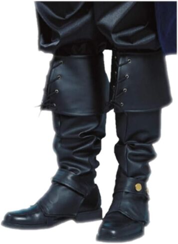 Deluxe Black Vinyl Boot Tops Costume Accessory in Kuwait