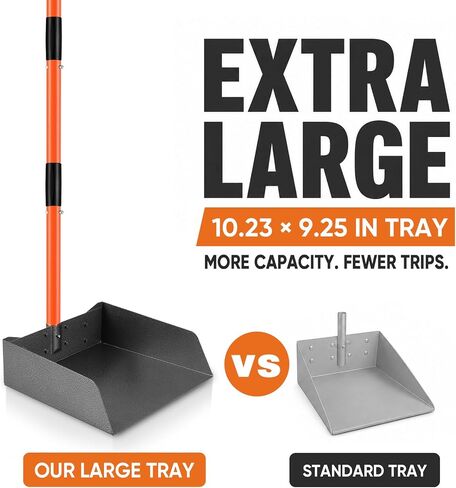 Pooper Scooper for Dogs, 38" Long Handle Metal, XL Tray, 3-Piece Set in Kuwait