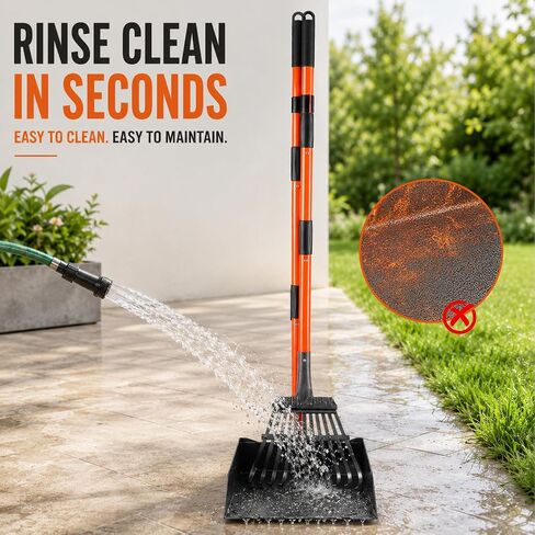 Pooper Scooper for Dogs, 38" Long Handle Metal, XL Tray, 3-Piece Set in Kuwait