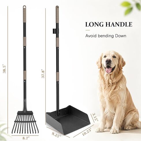 Pooper Scooper for Large Dogs, Metal Poop Scooper with Rake,Tray for Yard in Kuwait