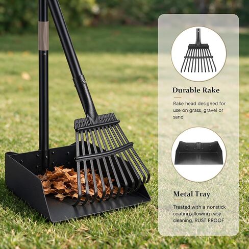 Pooper Scooper for Large Dogs, Metal Poop Scooper with Rake,Tray for Yard in Kuwait