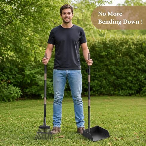 Pooper Scooper for Large Dogs, Metal Poop Scooper with Rake,Tray for Yard in Kuwait