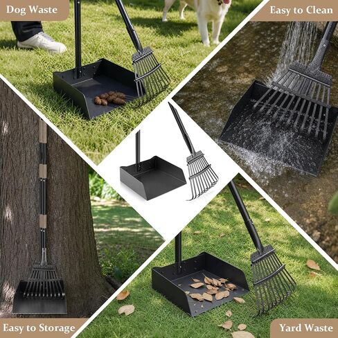 Pooper Scooper for Large Dogs, Metal Poop Scooper with Rake,Tray for Yard in Kuwait