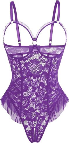 Avidlove Women One Piece Lingerie Sexy Lace Babydoll Mini Bodysuit in Kuwait