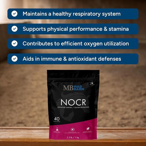 Mad Barn - NOCR 1 kg | Respiratory Health Supplement for Horses | Supports Healthy Lung Function | Helps Maintain Stamina and Peak Performance in Kuwait
