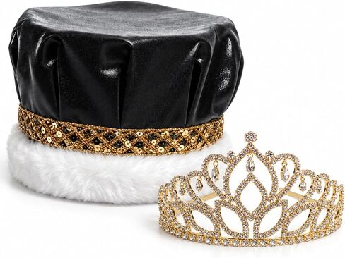 Gold Metallic Crown and Gold Mirabella Queen Tiara Royalty Set in Kuwait