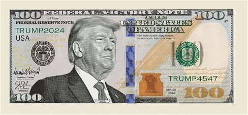 Pack of 25 - Donald Trump 100.00 Victory Limited Edition Novelty Dollar Bill - Full Color Printing with Great Detail. Make America Great Again. Proudy Made in the USA. in Kuwait
