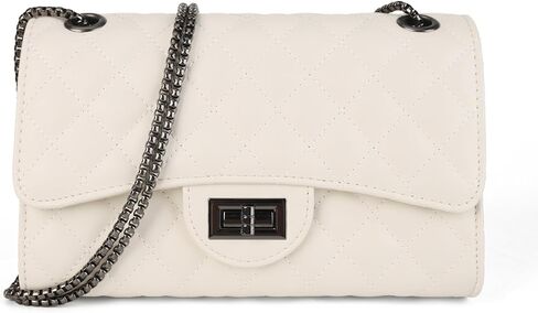 Quilted Crossbody Bags for Women Leather Ladies Shoulder Purses with Chain Strap Stylish Clutch Purse in Kuwait
