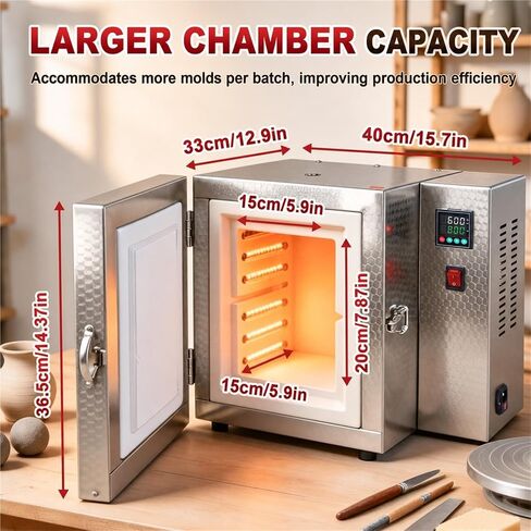 1500W Electric Kiln Furnace - 4-Sided Melting Oven for Jewelry & Pottery, High-Temperature Ceramic Kiln, Perfect for Professional Artists & Hobbyists in Kuwait