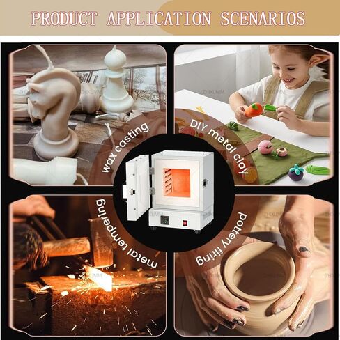 2000W Electric Muffle Furnace, 1150℃ High-Temperature Kiln for Metal Melting, Jewelry Making, Dentistry & Ceramic Work, Professional Electric Kiln for Laboratories in Kuwait