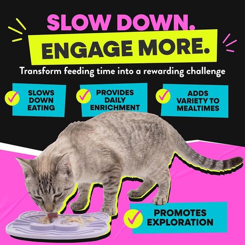 Jackson Galaxy Mmmeow Mat - Slow Feeding Interactive Puzzle Mat for Cats in Kuwait