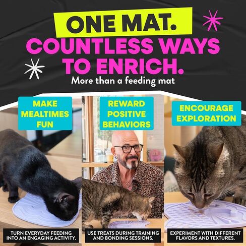 Jackson Galaxy Mmmeow Mat - Slow Feeding Interactive Puzzle Mat for Cats in Kuwait