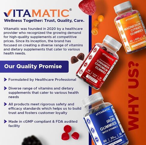 Vitamatic 2 Pack Glucosamine Chondroitin Gummies مع MSM وفيتامين E - دعم المفاصل - 60 علكة تعتمد على البكتين in Kuwait