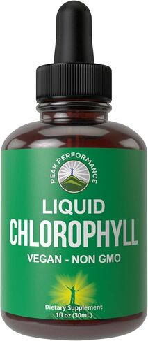 Chlorophyll Liquid Drops - Vegan, Non-GMO, Gluten Free Liquid Chlorophyll Drops for Water. Supplement for Energy, Skin Care, Immune + Digestive Support, Natural Deodorant. All Natural USA Sourced in Kuwait