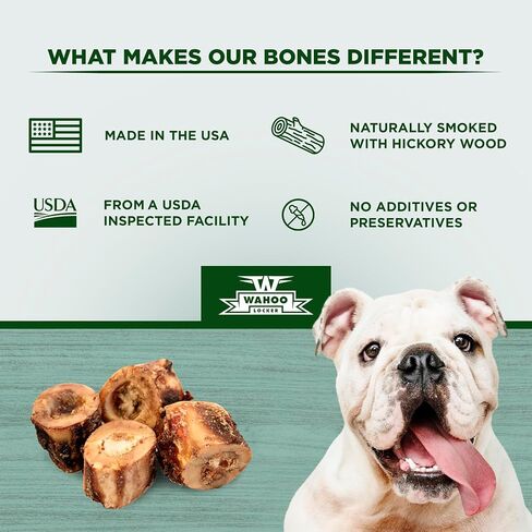 Wahoo Locker Smoked Beef Bones for Dogs, 1.5in, 4 Count in Saudi Arabia