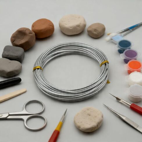 Aluminum Wire, Wire Armature, Bendable Metal Craft Wire for Making Dolls Skeleton DIY Crafts (12Gauge(2mm), Silver) in Kuwait