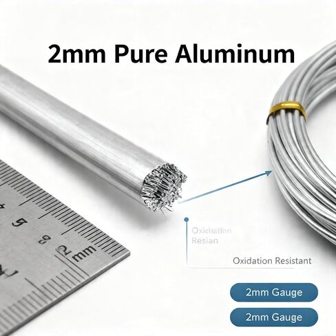 Aluminum Wire, Wire Armature, Bendable Metal Craft Wire for Making Dolls Skeleton DIY Crafts (12Gauge(2mm), Silver) in Kuwait