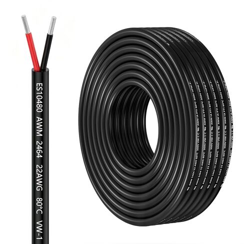 22 Gauge 2 Conductor Tinned Copper Electrical Wire Stranded PVC Cord 100FT in Kuwait