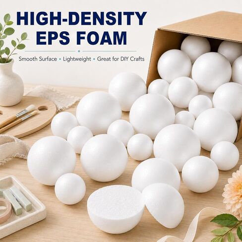 Yalumo 50 Pack Foam Balls for Crafts, 2 and 3 Inch White Polystyrene Balls in Saudi Arabia