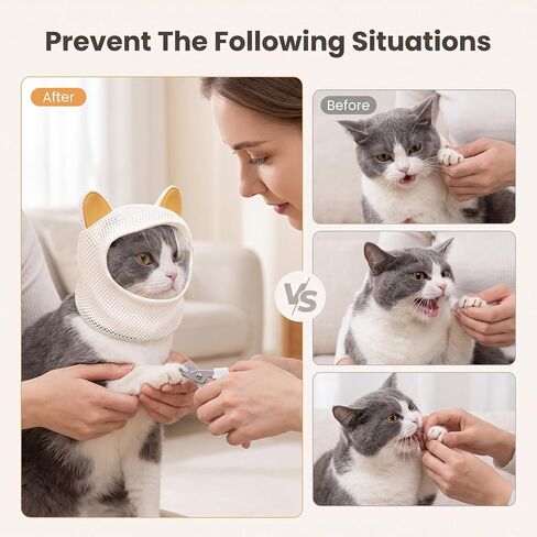 Cat Muzzle for Grooming Nail Trimming Breathable Mesh Cat Mask in Kuwait