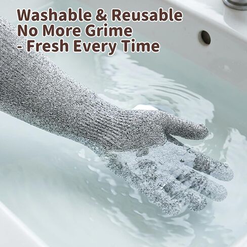 Cat Gloves for Grooming, A Pair Cat Grooming Glove, 40 CM Length Cat Gloves Bite Proof, Flexible Finger Design for Precise Control for Nail Trimming and Bathing for Cats and Dogs in Saudi Arabia