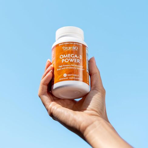 BrainMD Dr Amen Omega-3 Power - 60 Capsules - Joint & Immune Support Supplement - Contains DHA & EPA - Gluten Free - 30 Servings in Kuwait