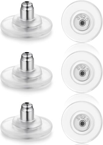 6 PCS 14K Gold Locking Earring Backs for Studs Droopy Ears Heavy Earrings, 925 Sterling Silver Hypoallergenice Earring Backs Replacements for Women Men (Gold) in Kuwait