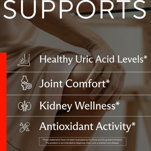 Premium Uric Acid Support Supplement – Uric Acid Cleanse & Kidney Support – Includes Tart Cherry, Chanca Piedra, Celery Extract & Turmeric - Uric Acid Support Formula – 60 Veggie Capsules in Kuwait