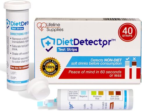 DietDetector Test Strips - Detects Non-Diet Soft Drinks Before Accidental Consumption - A Must Have for Diabetics and The Health Conscious - 40 Strips Per Box in Kuwait