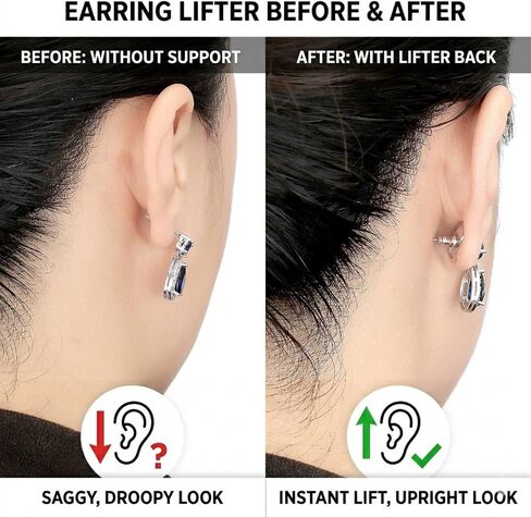 Earring Backs for Droopy Ears, JIACHARMED Locking Bullet Earring Backs Replacements for Studs Large Earring Backings 4pcs Tight Earring Lifter Backers for Heavy Earrings,Mixed Color in Kuwait