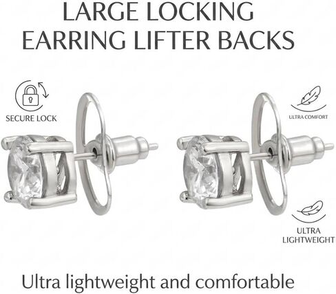 Earring Backs for Droopy Ears, JIACHARMED Locking Bullet Earring Backs Replacements for Studs Large Earring Backings 4pcs Tight Earring Lifter Backers for Heavy Earrings,Mixed Color in Kuwait