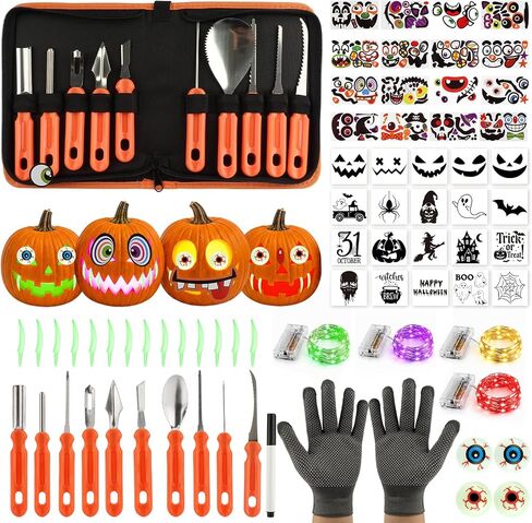 WHYMEO 71 Pcs Halloween Pumpkin Carving Kit Pumpkin Decorating Kit in Kuwait