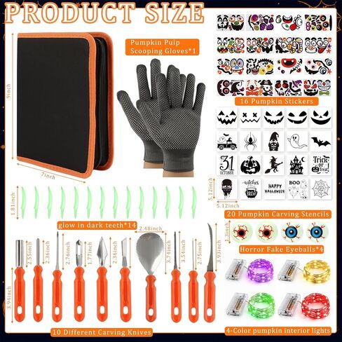 WHYMEO 71 Pcs Halloween Pumpkin Carving Kit Pumpkin Decorating Kit in Kuwait