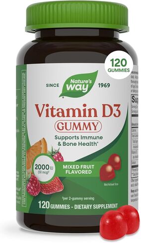 Nature's Way Vitamin D3 Gummies, Immune Support*, Mixed Fruit Flavored, 2000 IU (50 mcg), 120 Gummies in Saudi Arabia